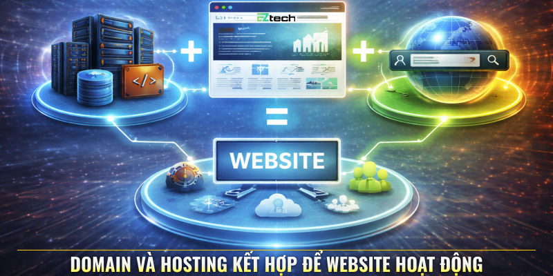 Domain và Hosting kết hợp để website hoạt động