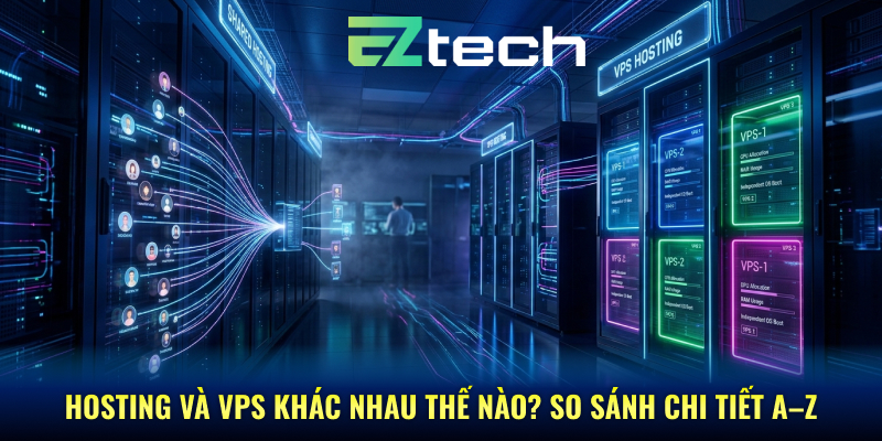 Hosting và VPS khác nhau thế nào? So sánh chi tiết A–Z