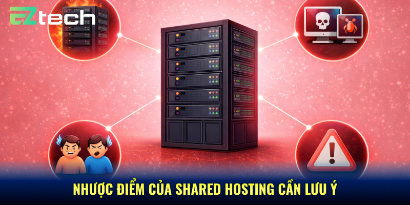 Nhược điểm của Shared Hosting cần lưu ý