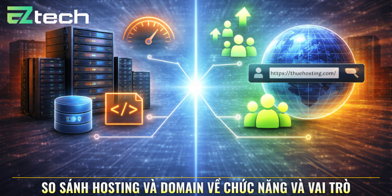 So sánh Hosting và Domain về chức năng và vai trò