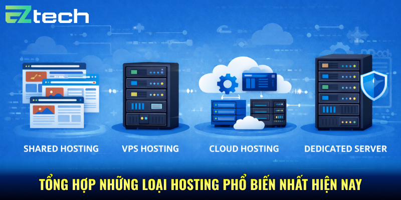 Tổng hợp những loại hosting phổ biến nhất hiện nay