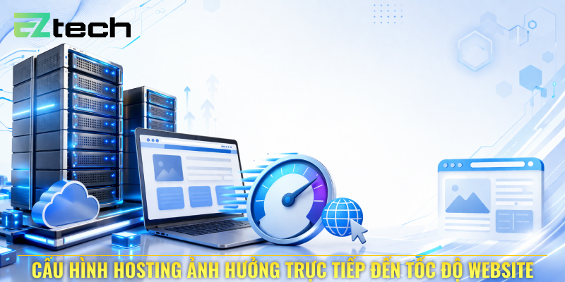 Cấu hình hosting ảnh hưởng trực tiếp đến tốc độ website