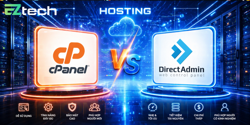 cPanel và DirectAdmin đều là công cụ quản lý hosting phổ biến