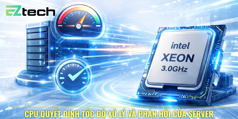 CPU quyết định tốc độ xử lý và phản hồi của server