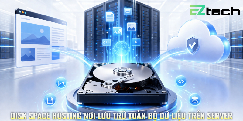 Disk space hosting nơi lưu trữ toàn bộ dữ liệu trên server