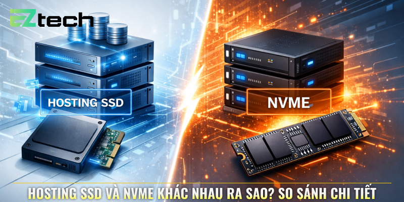 Hosting SSD và NVMe khác nhau ra sao? So sánh chi tiết