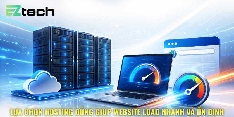 Lựa chọn hosting đúng giúp website load nhanh và ổn định
