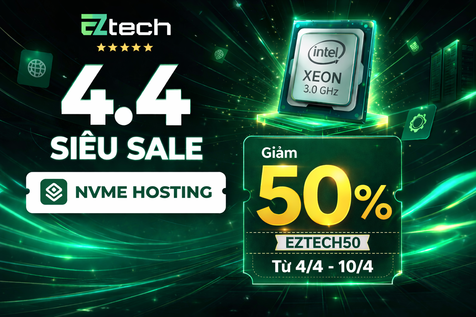 Siêu SALE 4.4 – Giảm 50% hosting từ 04/04 – 10/04