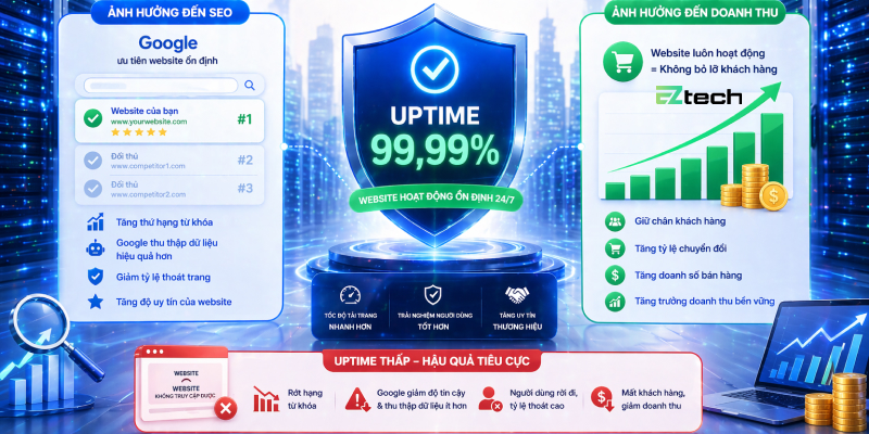 Uptime hosting có thể khiến bạn mất khách và tụt thứ hạng SEO