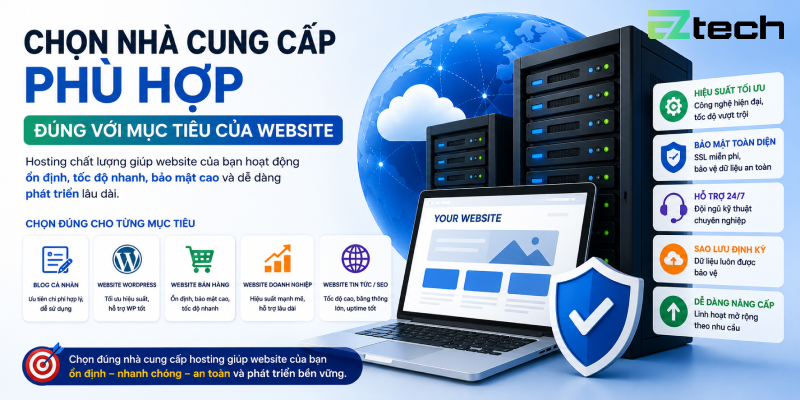 Chọn nhà cung cấp phù hợp đúng với mục tiêu của website