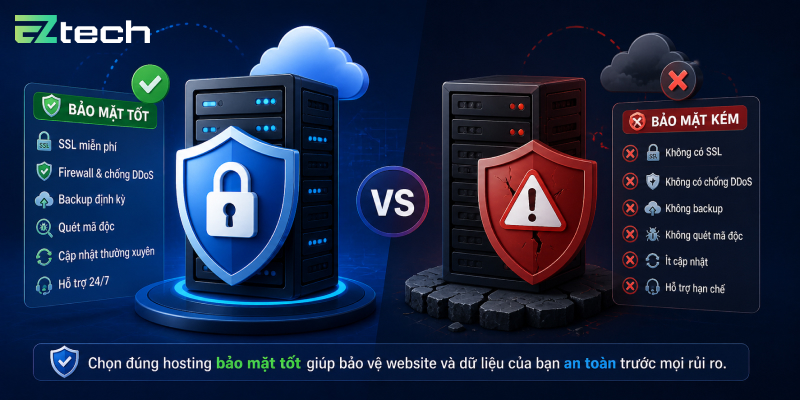 Không phải hosting nào cũng có mức bảo mật giống nhau