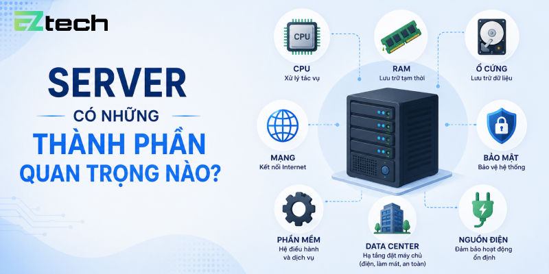 Server có những thành phần quan trọng nào